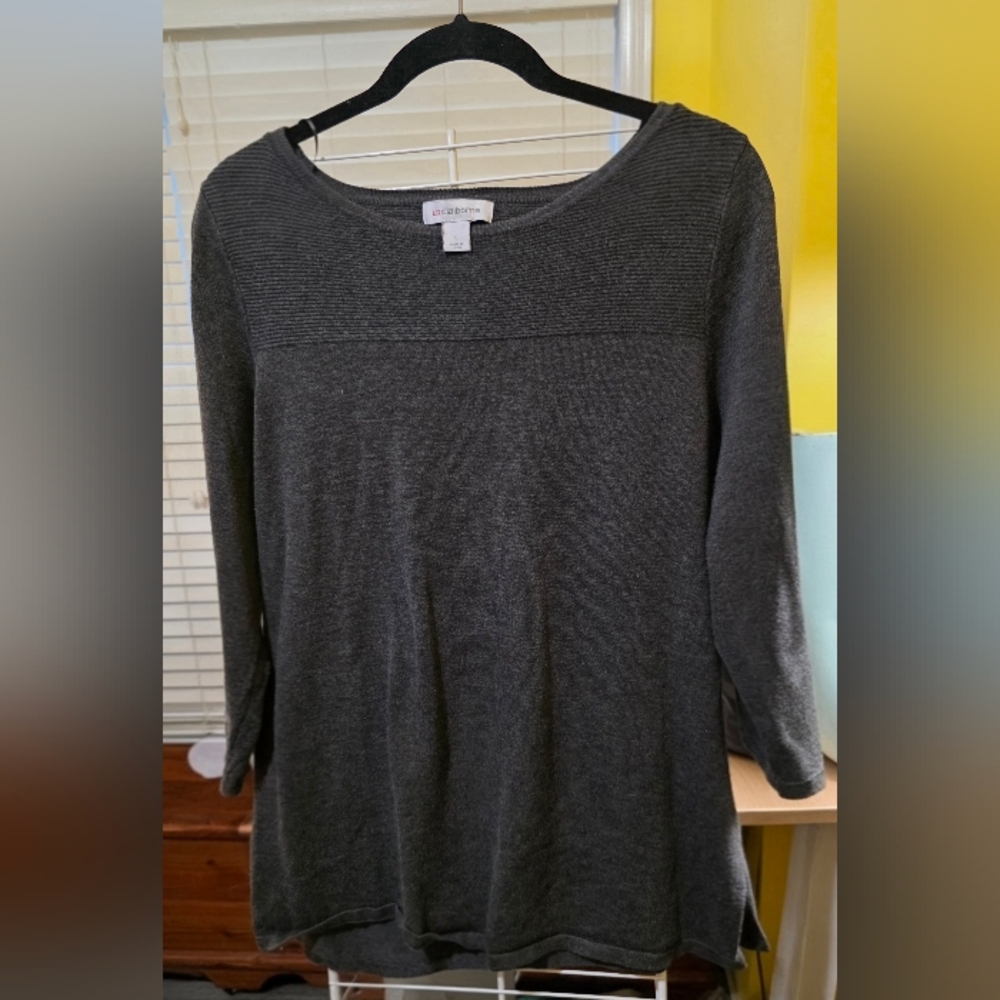 Liz Claiborne Charcoal Long Sleeve Top